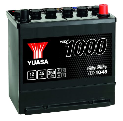 YUASA YBX1048 12V 45Ah 350A,  Ca-Ca technológiás indító akkumulátor