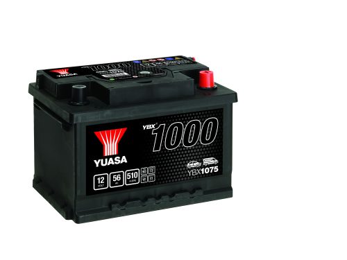 YUASA YBX1075 12V 56Ah 510A, Ca-Ca technológiás indító akkumulátor